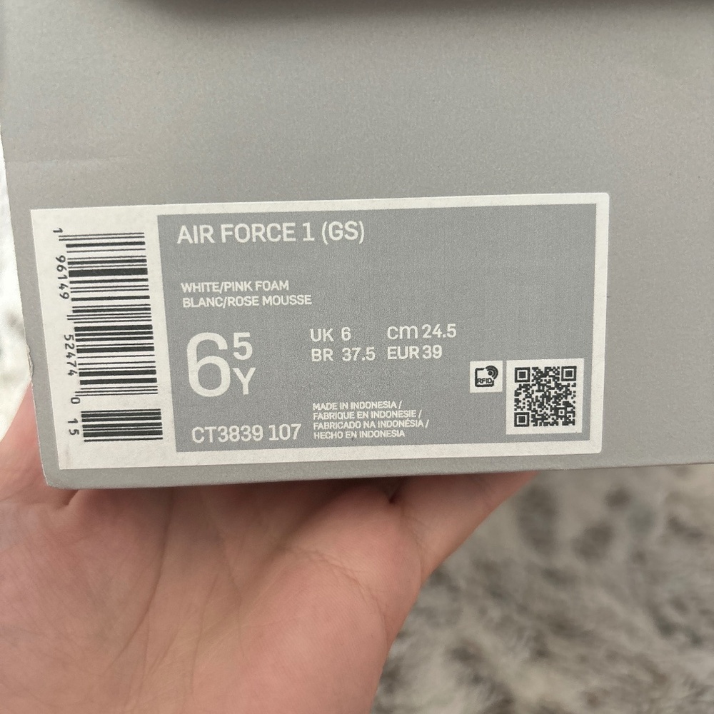 Air Force 1 (GS) White/Pink Boys 6.5Y
